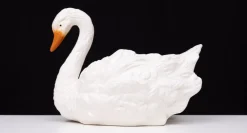 Pamono Antique Ceramic Swan Jardiniere from Capodimonte, 1880><noscript><img width=