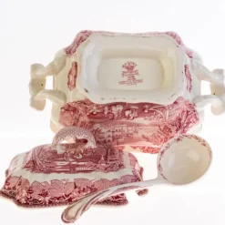 Best Pamono Antique Ceramic Vista Pattern Tureen with Ladle from Mason’s Ironstone