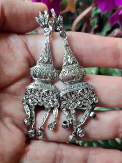 Hot Pamono Antique Chandelier Earrings with Rose-Cut Diamonds, 1900, Set of 2
