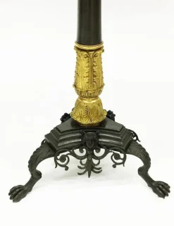 Clearance Pamono Antique Charles X Chess Table in Bronze Gilded Inlaid with Marble and Stones