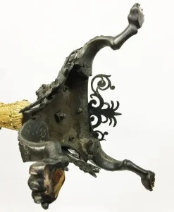 Clearance Pamono Antique Charles X Chess Table in Bronze Gilded Inlaid with Marble and Stones