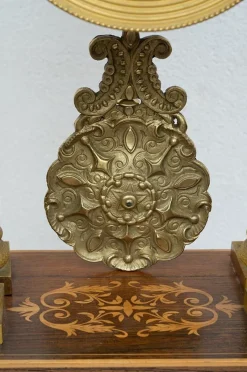Pamono Antique Charles X Clock in Exotic Fine Woods, France, 19th Century><noscript><img width=