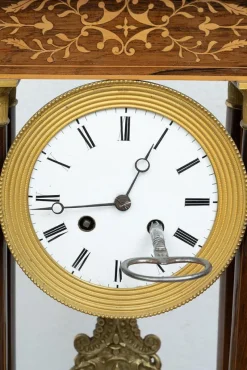 Pamono Antique Charles X Clock in Exotic Fine Woods, France, 19th Century><noscript><img width=
