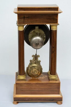 Pamono Antique Charles X Clock in Exotic Fine Woods, France, 19th Century><noscript><img width=