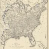 Pamono Antique Chart of the US Adult Male Illiteracy in 1870, 1874> Wall Decor