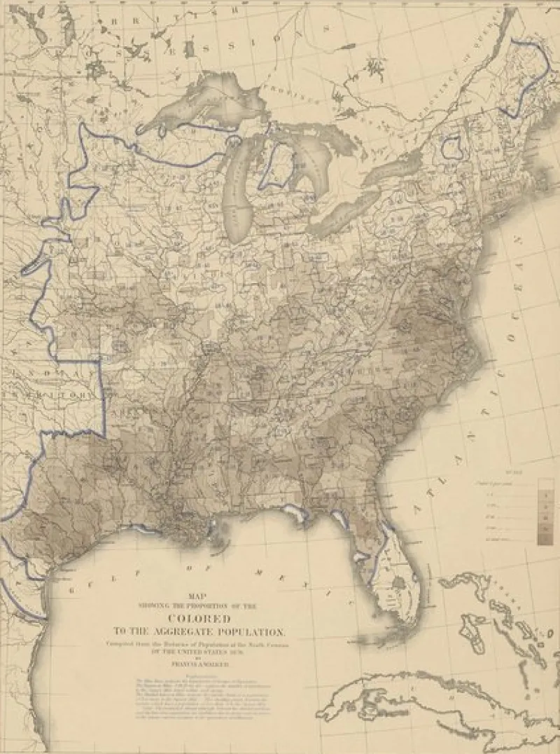 Pamono Antique Chart of the US Population Proportion, 1874> Wall Decor