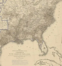Pamono Antique Chart of the US Population Proportion, 1874><noscript><img width=