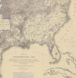 Pamono Antique Chart of the US Predominating Sex, 1874><noscript><img width=