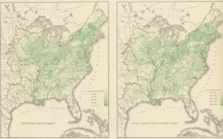 Best Pamono Antique Chart of US Farms and Agriculture and Crops, 1874