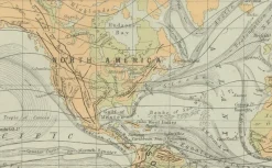 Pamono Antique Charts of the World Physical, 1884><noscript><img width=