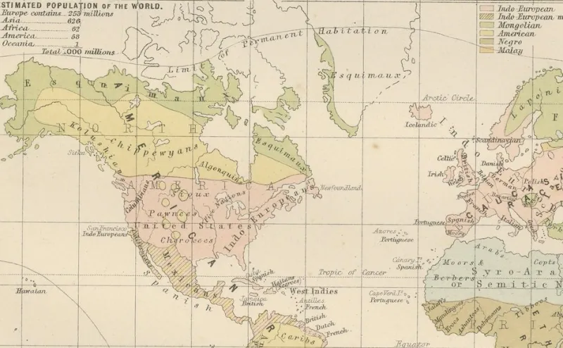 Pamono Antique Charts of the World Physical, 1884> Wall Decor