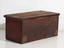 Pamono Antique Chest Painted with Floral Motifs and Iron Lock, 1820s><noscript><img width=