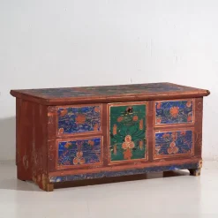 Pamono Antique Chest with Hand-Painted Floral Motifs, 1907> Trunks Crates & Baskets