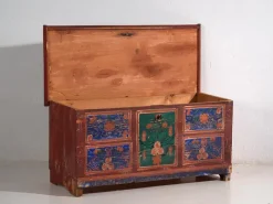 Pamono Antique Chest with Hand-Painted Floral Motifs, 1907><noscript><img width=