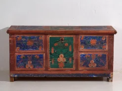 Pamono Antique Chest with Hand-Painted Floral Motifs, 1907><noscript><img width=