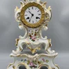Pamono Antique Chimney Clock in Porcelain by Japy Frere, Paris, France, 1850s