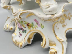 Pamono Antique Chimney Clock in Porcelain by Japy Frere, Paris, France, 1850s