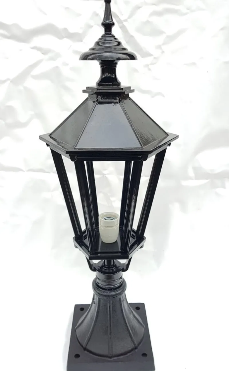 Best Pamono Antique Classic Victorian Cast Iron Pillar Lamp Lantern on Base Outdoor Lamp