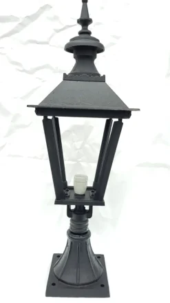 Pamono Antique Classic Victorian Cast Iron Pillar Lamp Lantern on Base Outdoor Lamp> Garden Lighting