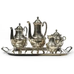Online Pamono Antique Coffee or Tea Service in Silver Set