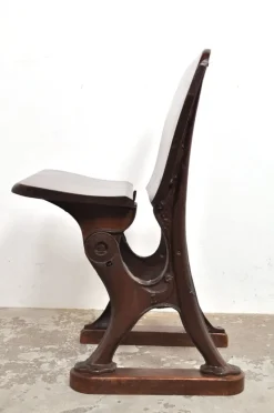 Pamono Antique Conductor's Seat in Chestnut, 1890s><noscript><img width=