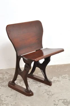 Pamono Antique Conductor's Seat in Chestnut, 1890s><noscript><img width=