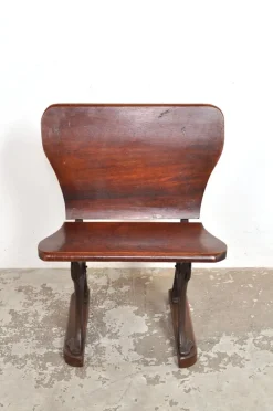 Pamono Antique Conductor's Seat in Chestnut, 1890s><noscript><img width=