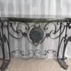 Pamono Antique Console Table in Wrought Iron and Marble, 1800s> Console Tables