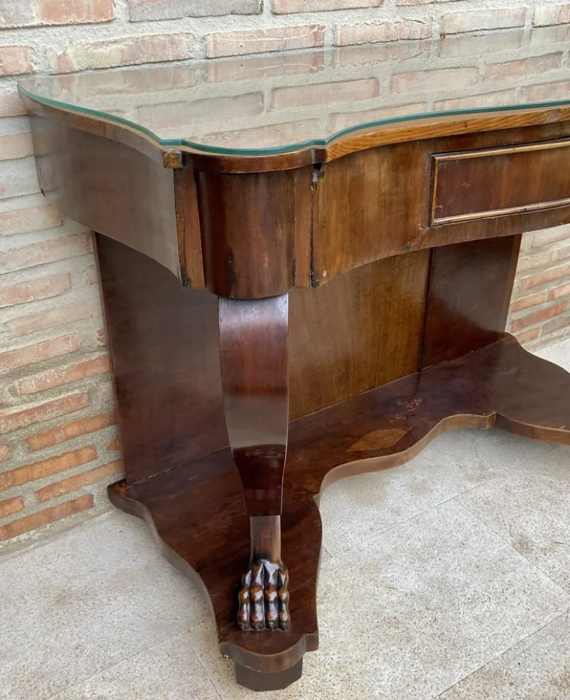 Pamono Antique Console Table in Wood with Drawer> Console Tables