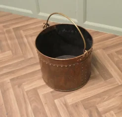 Pamono Antique Copper Coal Bucket, 1800s><noscript><img width=