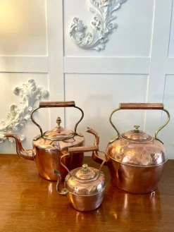 Pamono Antique Copper Kettle Collection, Set of 3> Coffee & Tea Service