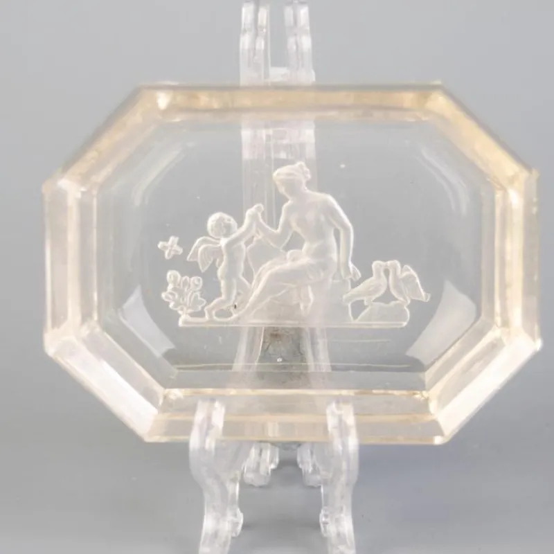 Pamono Antique Crystal Intaglio Salt Cellar by Heinrich Hoffmann> Salt & Pepper Shakers