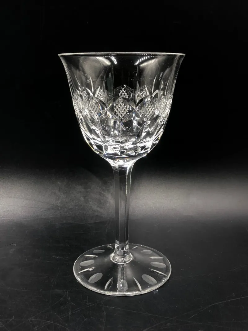 Pamono Antique Cut Lead Crystal Wine Glasses, 1890s, Set of 7> Glassware
