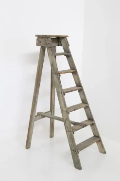 Pamono Antique Decorative Grey Wooden Ladder, 1920s> Architectural Elements