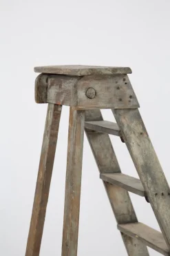 Pamono Antique Decorative Grey Wooden Ladder, 1920s><noscript><img width=