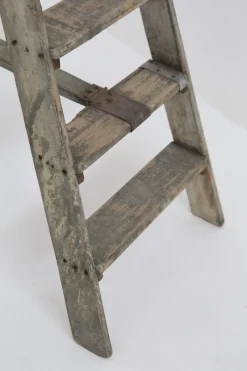 Pamono Antique Decorative Grey Wooden Ladder, 1920s><noscript><img width=