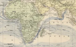 Pamono Antique Decorative World Map, 1884><noscript><img width=