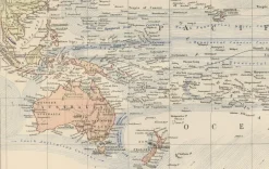 Pamono Antique Decorative World Map, 1884><noscript><img width=