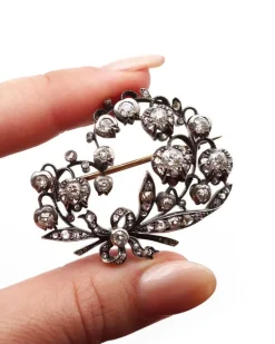 Clearance Pamono Antique Diamond Lily of the Valley Brooch