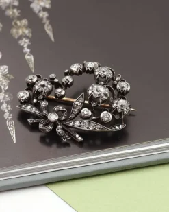 Clearance Pamono Antique Diamond Lily of the Valley Brooch