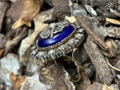 Online Pamono Antique Diamond Ring with Blue Enamel, 1800s