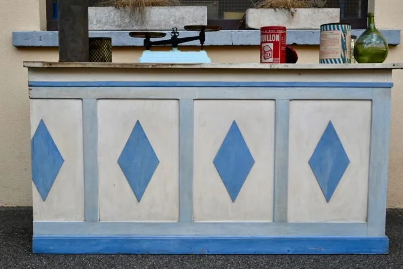 Pamono Antique Double-Sided Wooden Trading Counter, France, 1940s> Sideboards & Buffets