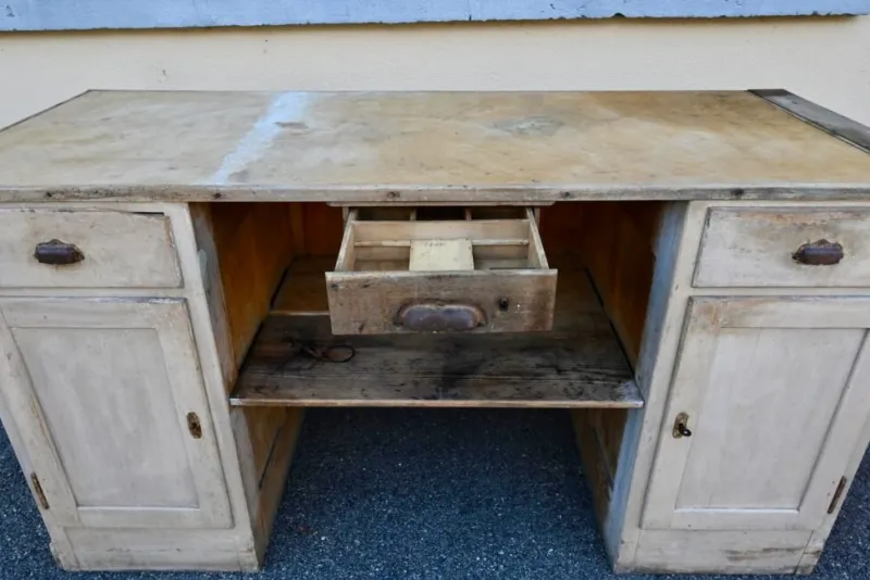 Pamono Antique Double-Sided Wooden Trading Counter, France, 1940s> Sideboards & Buffets