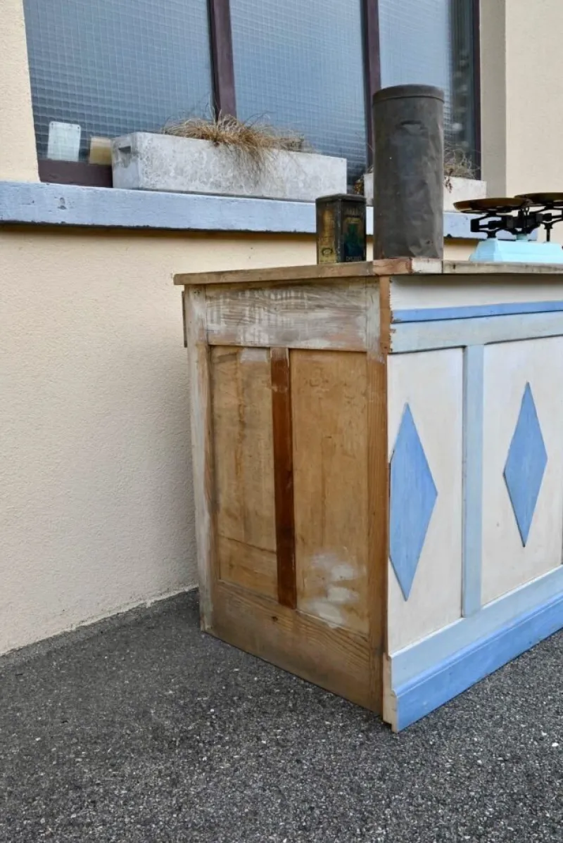 Pamono Antique Double-Sided Wooden Trading Counter, France, 1940s> Sideboards & Buffets