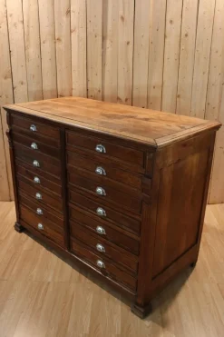 New Pamono Antique 14-Drawer Trade Cabinet, 1900
