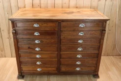 New Pamono Antique 14-Drawer Trade Cabinet, 1900