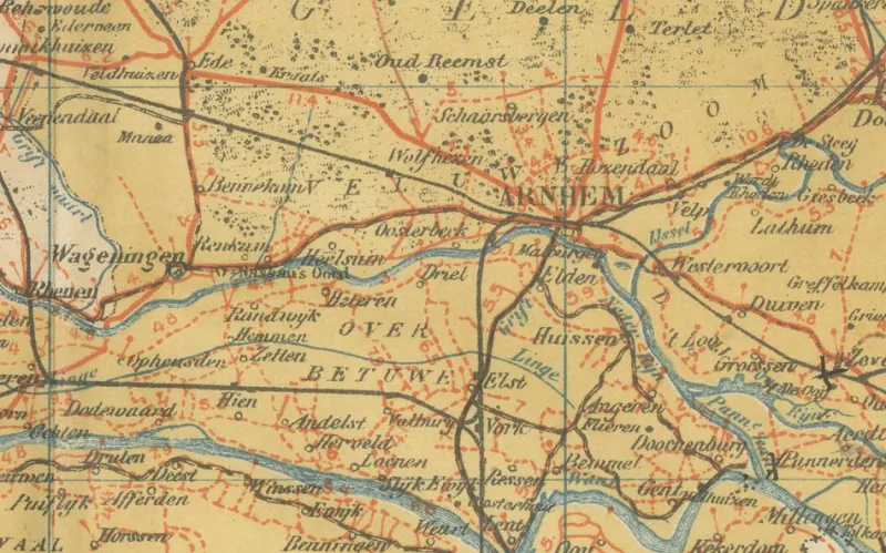 Hot Pamono Antique Dutch Map of Gelderland, 1914