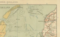 Pamono Antique Dutch Map Province of North Holland from Schleswig Atlas, 1914, 1890s><noscript><img width=