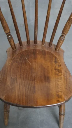 Pamono Antique Dutch Wooden Slat Chairs, Set of 10