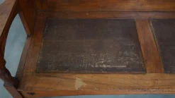 Best Pamono Antique Early 20th Century Wooden Bench with High Back